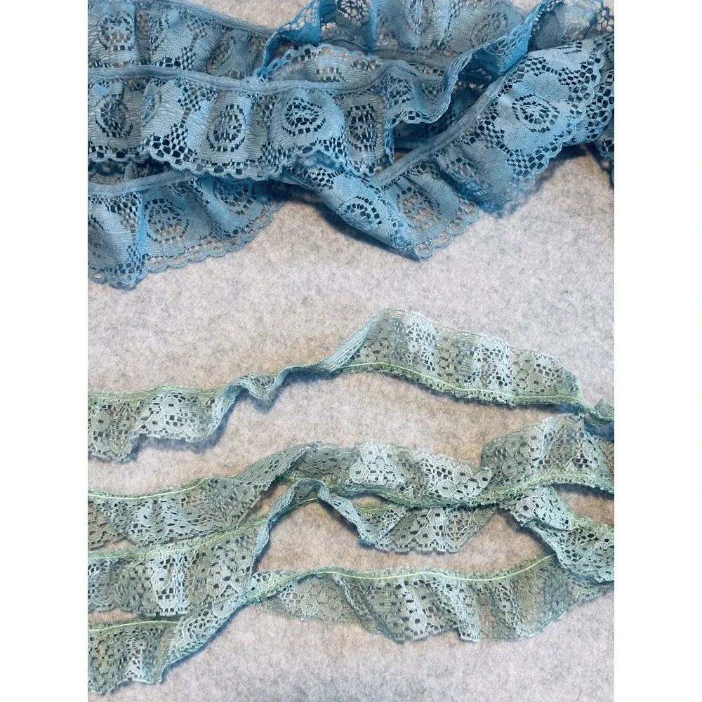 Lot of New Vintage Scalloped Lace Trims Sewing Craft Teal‎ White Pink Blue Green